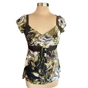 Studio Y Vintage Y2K Babydoll Top SMALL  Empire Waist Forest Fairy Herbalist